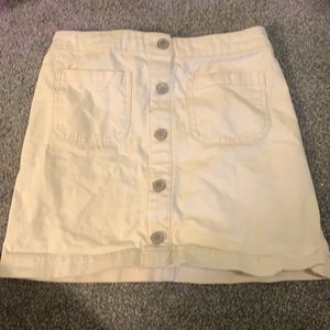 creme copper key button skirt